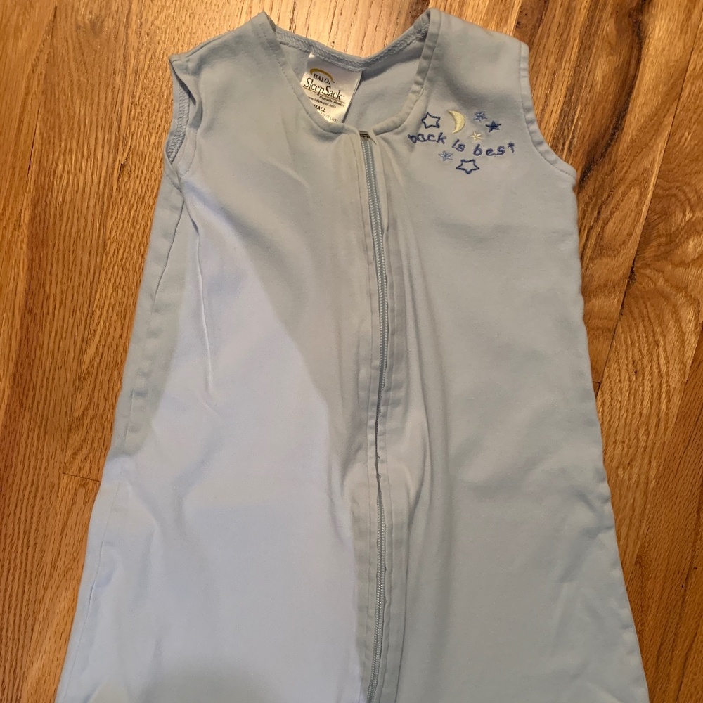 Halo cotton sleep sack, size small, light blue